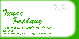 tunde patkany business card